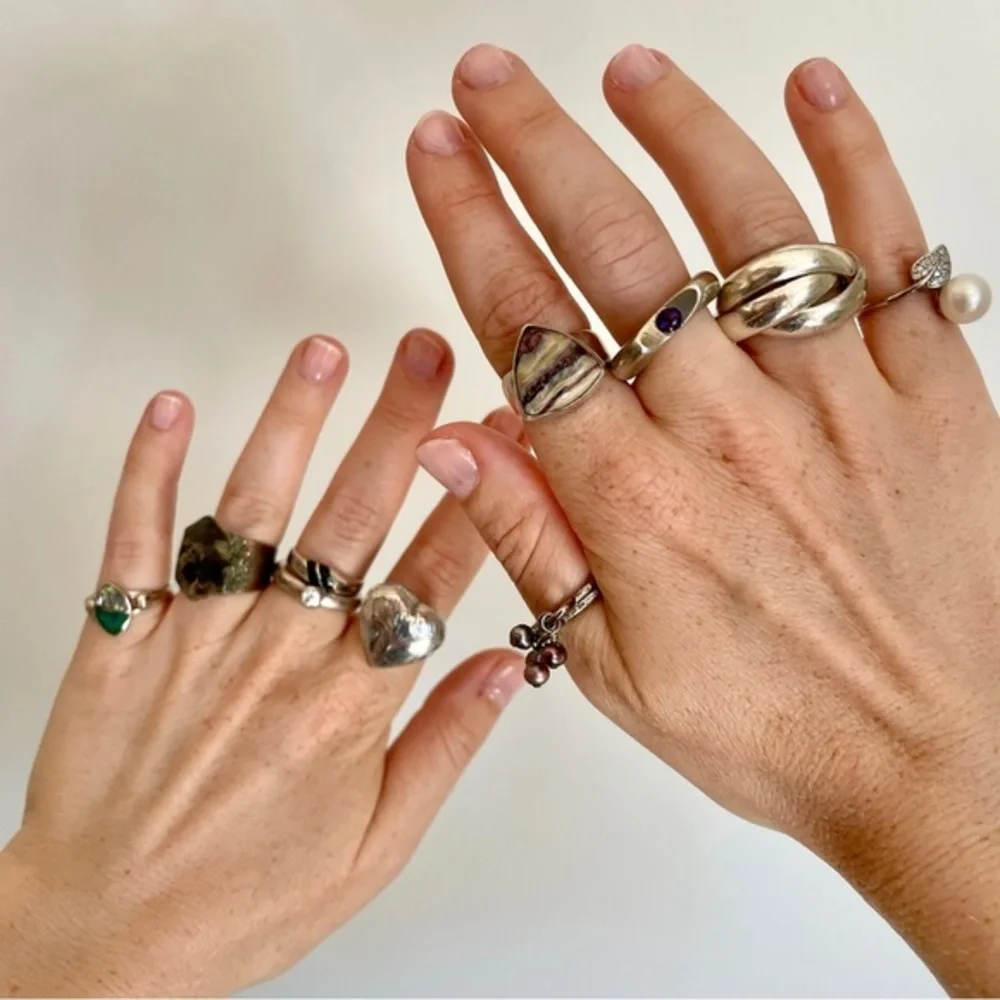🪙 VINTAGE Sterling Silver Rolling‎ Ring, Reliquary SF, Size 6